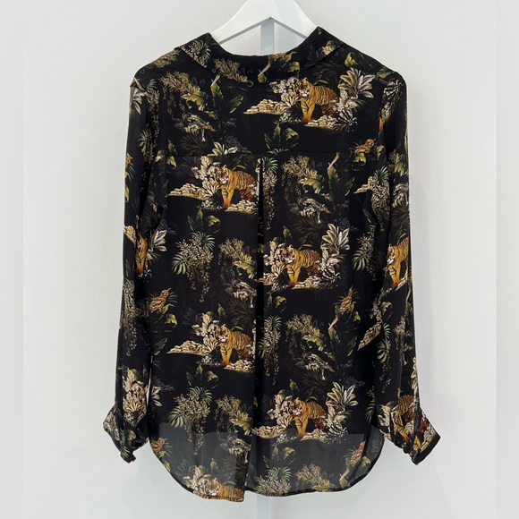 L’AGENCE BLACK TIGER SILK SHIRT SIZE S/P NWOTS! - Picture 6 of 14
